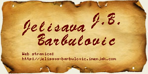 Jelisava Barbulović vizit kartica